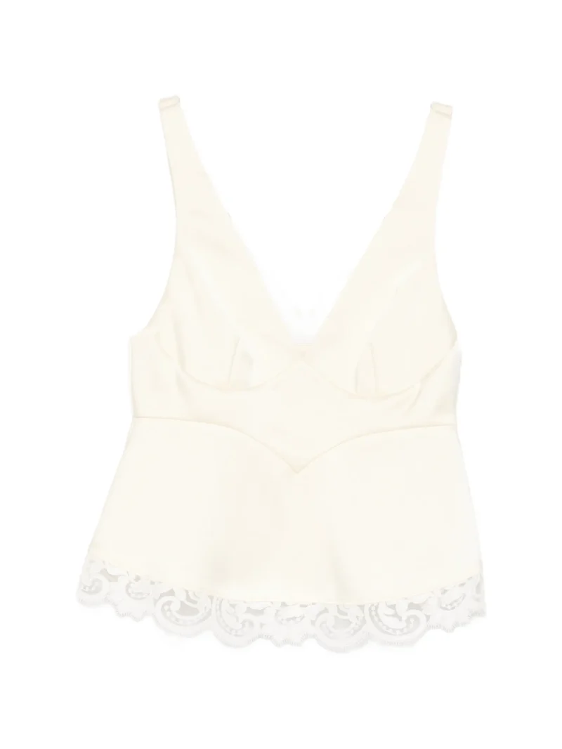 Top Stella McCartney lace V-neck bej
