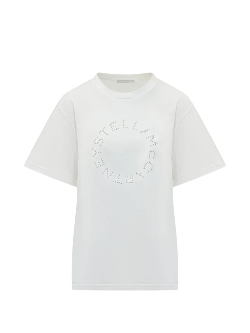 Tricou Stella McCartney rhinestone-embellished alb