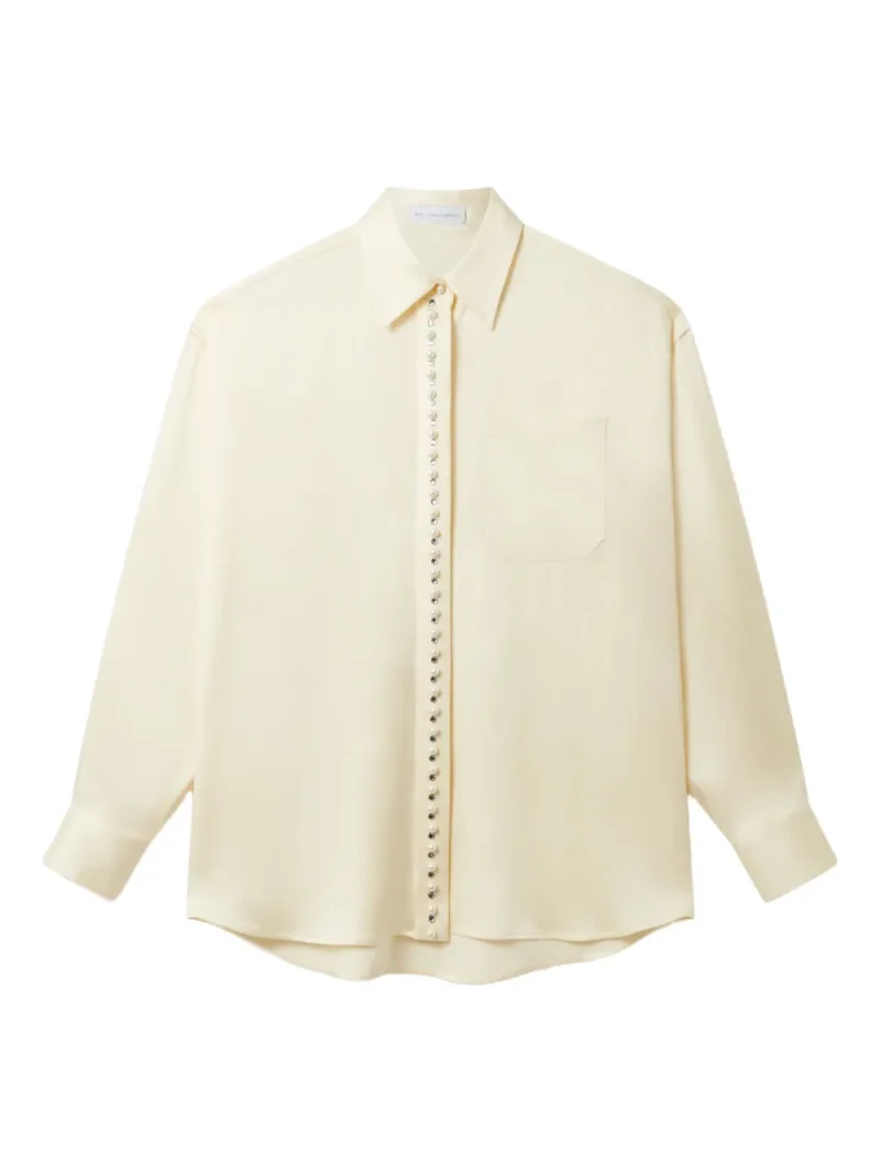 Camasa Stella McCartney Pocket Studded bej