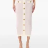 Fusta midi Balmain button-detail roz