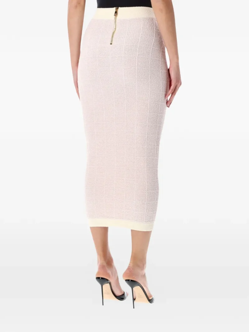 Alternative view of Fusta midi Balmain button-detail roz