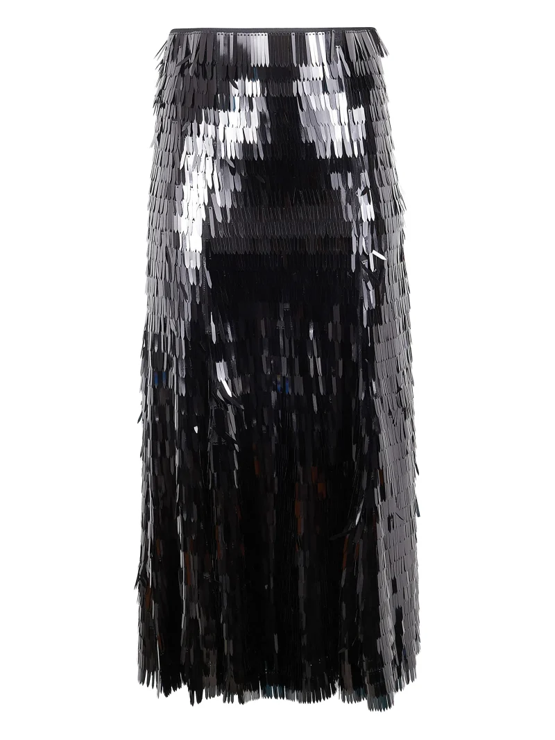 Fusta midi Self-Portrait fringed negru