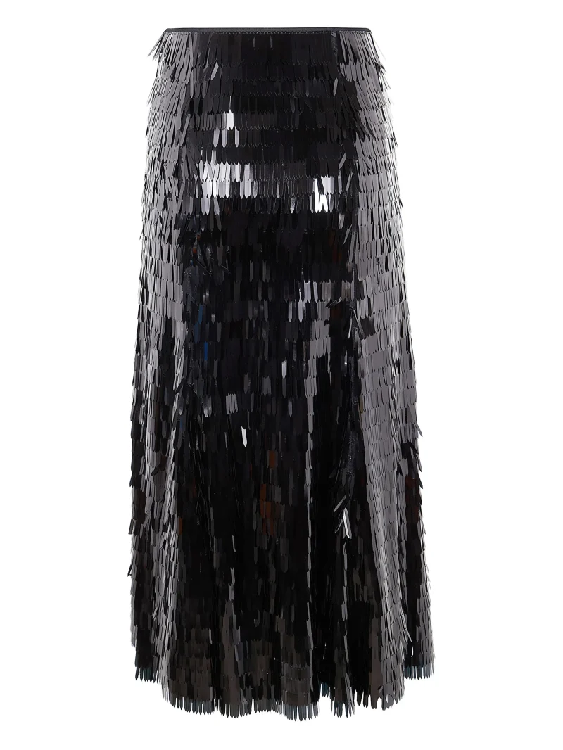 Alternative view of Fusta midi Self-Portrait fringed negru