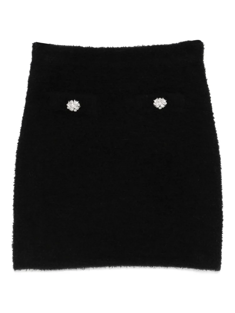 Fusta mini Self-Portrait textured negru