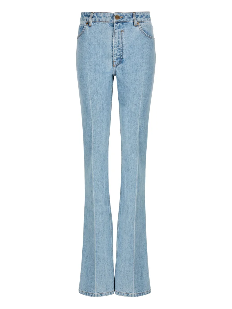 Jeans Balmain high-waisted flared albastru