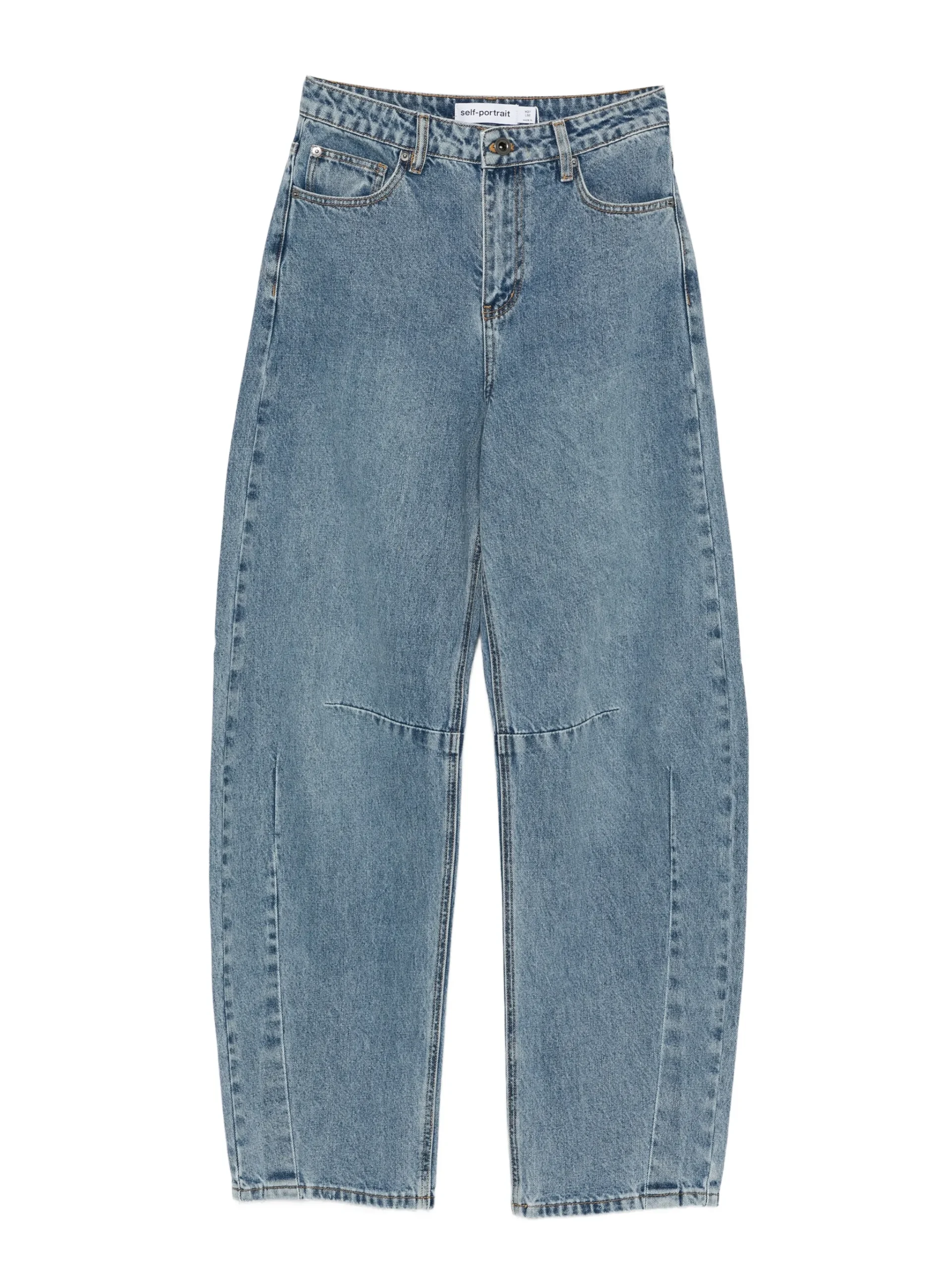 Jeans Self-Portrait seam-detail albastru