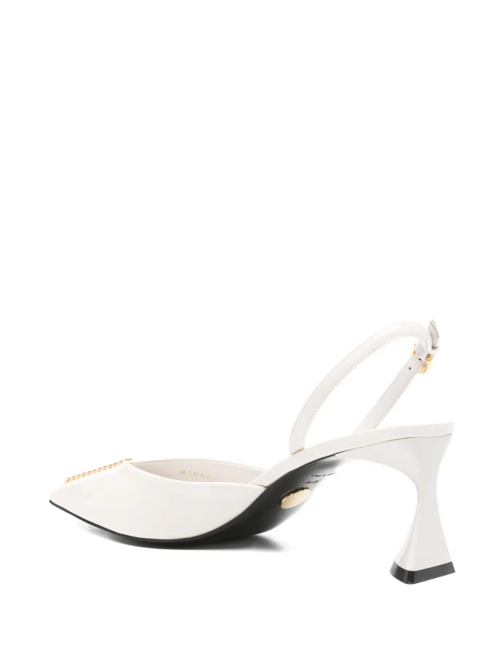 Pantofi Pumps Stella McCartney Pointed Chain-Detail alb - imagine 2