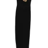 Rochie maxi Balmain strapless negru