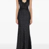 Rochie maxi Self-Portrait polka-dot lace negru