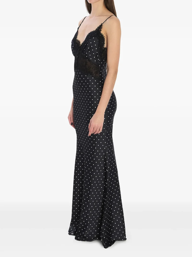 Alternative view of Rochie maxi Self-Portrait polka-dot lace negru
