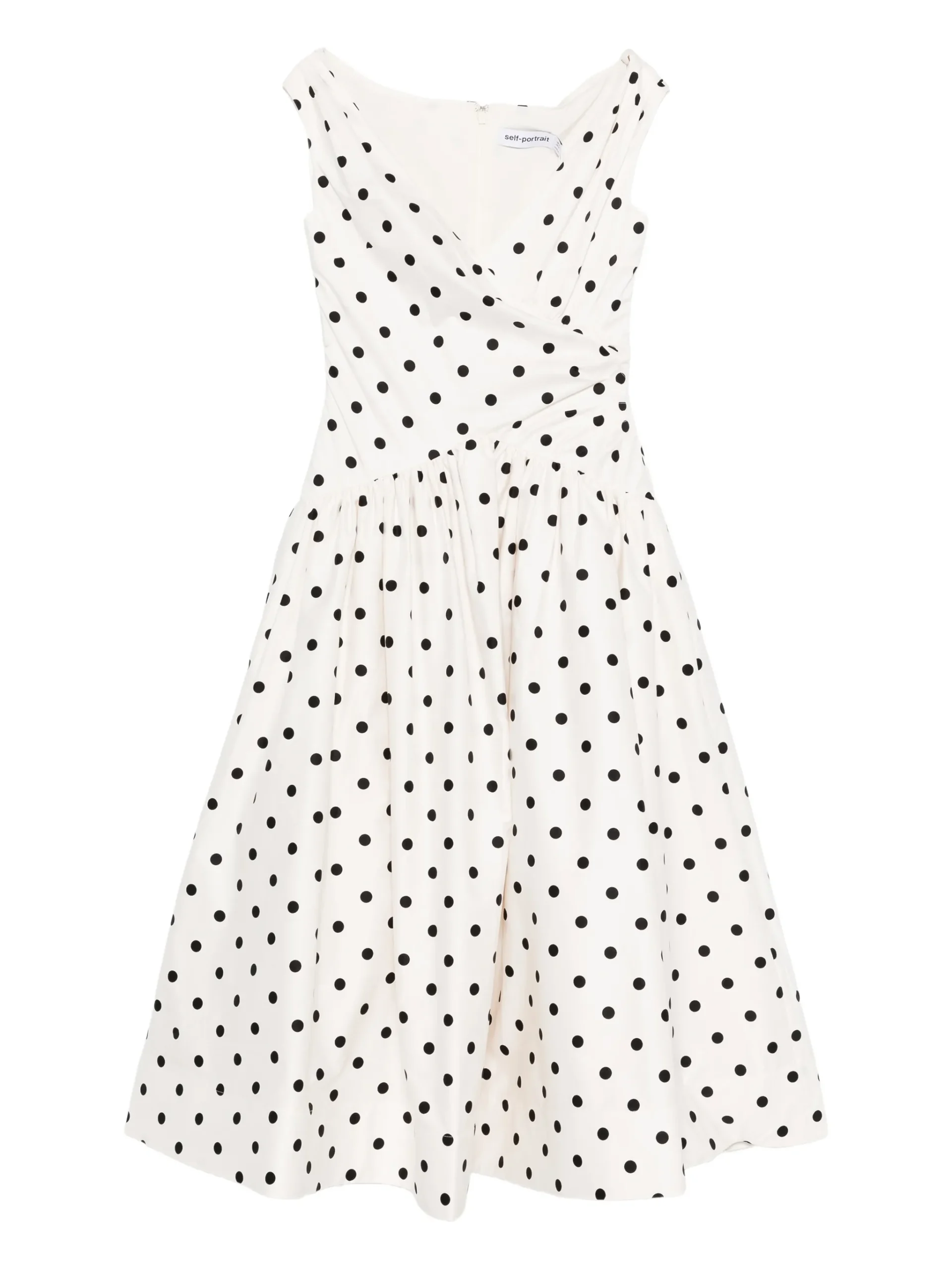 Rochie midi Self-Portrait polka-dot wrap alb