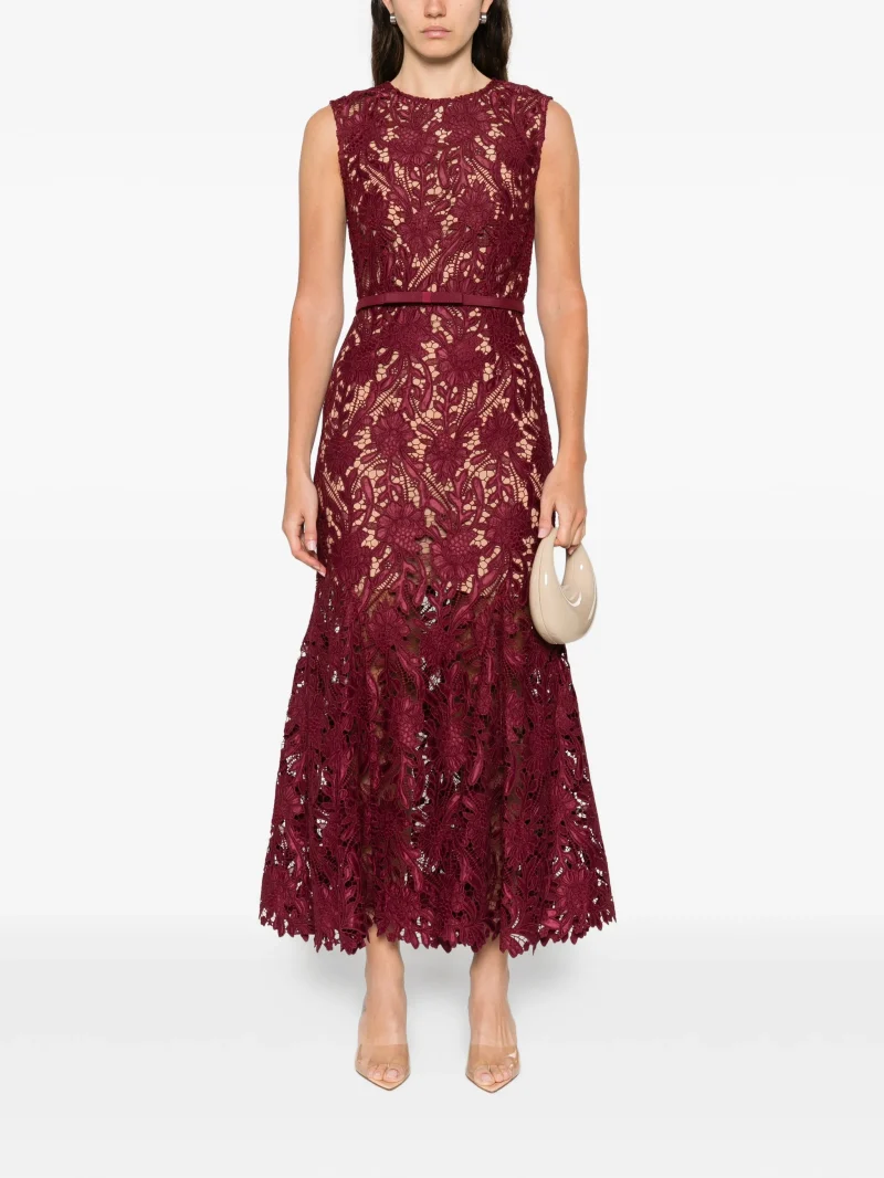 Alternative view of Rochie midi Self-Portrait Sleeveless rosu