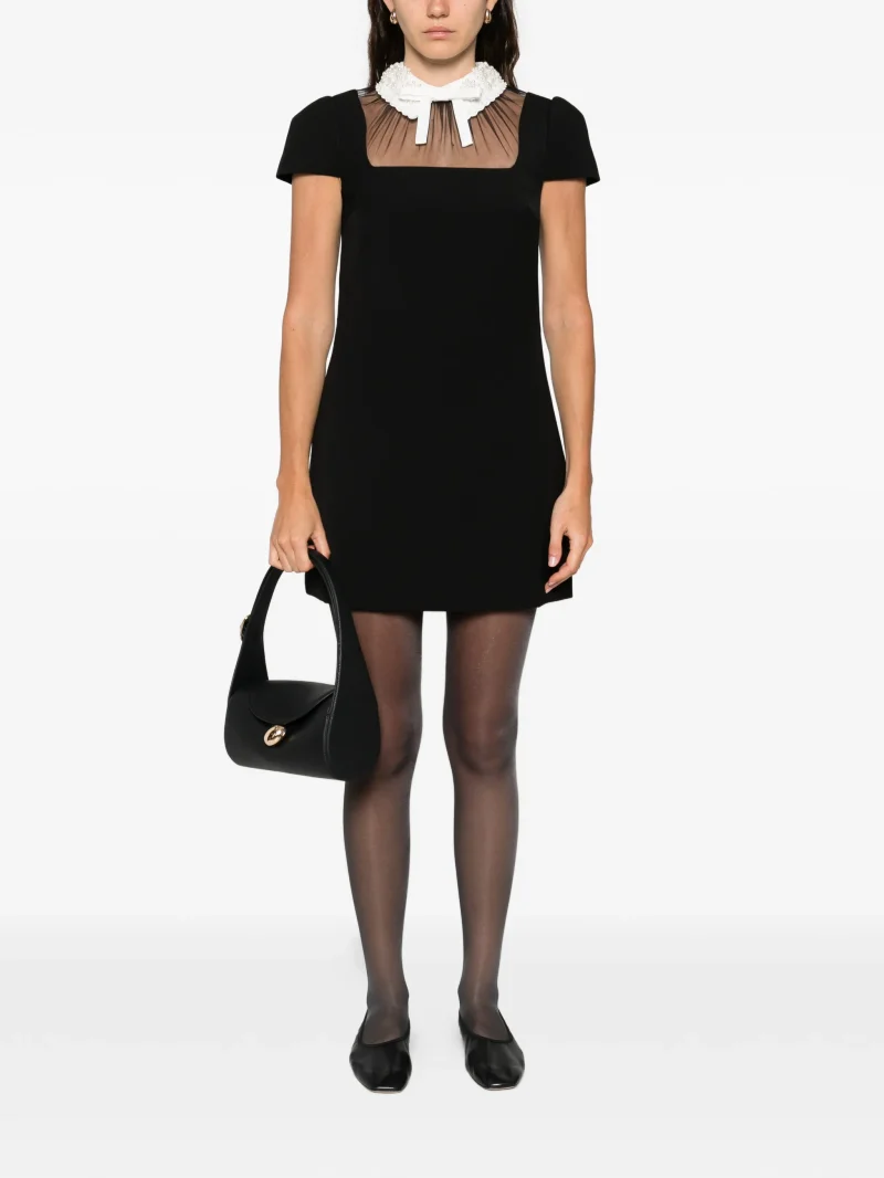 Alternative view of Rochie mini Self-Portrait Beaded collar negru
