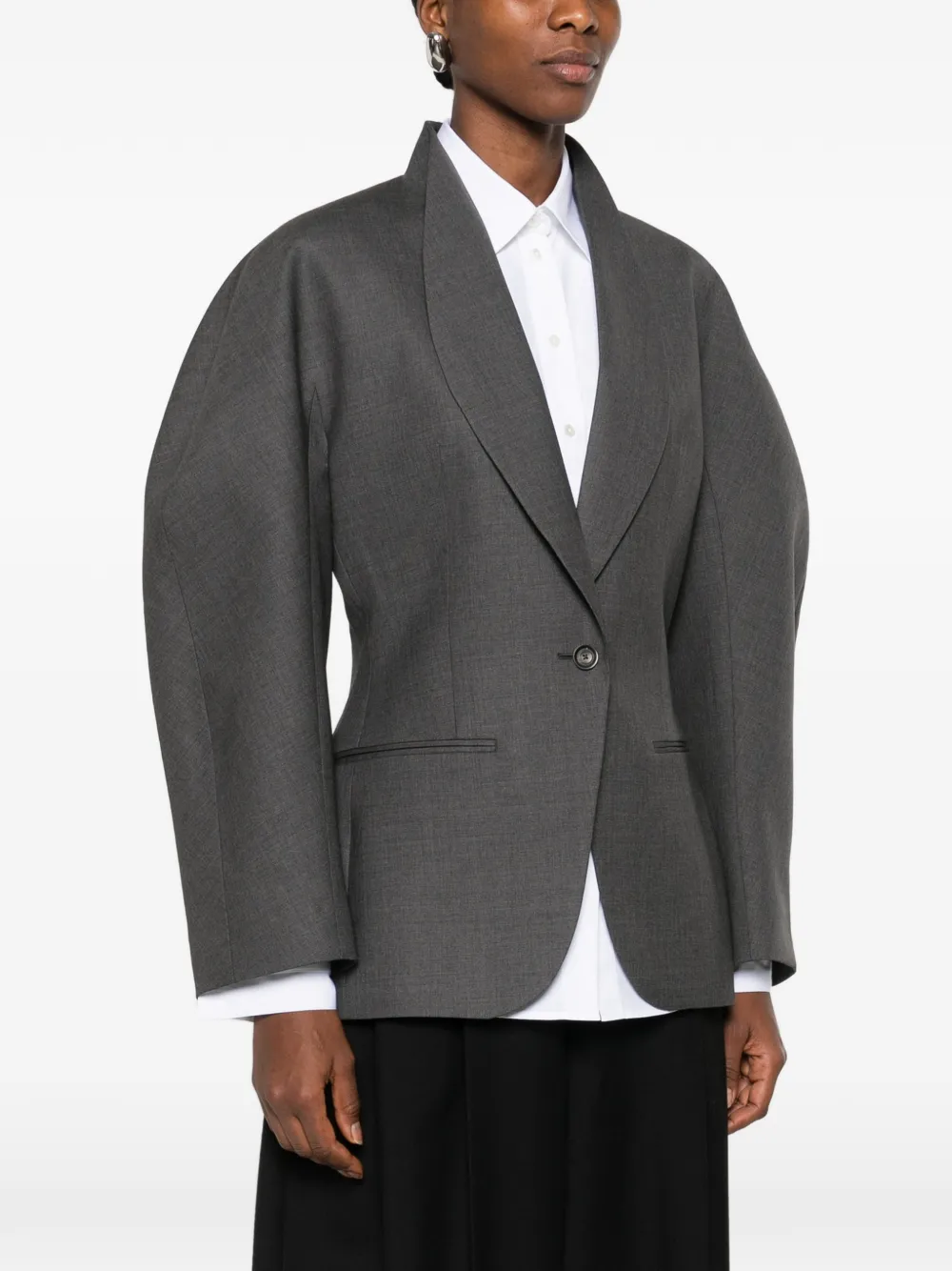 Sacou Rohe Shawl-Collar Blazer gri - imagine 3
