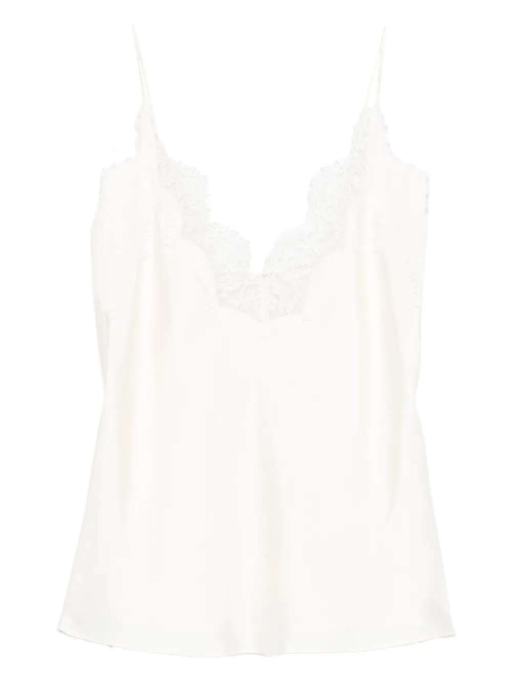 Top Rohe Lace-Detail V-neck bej