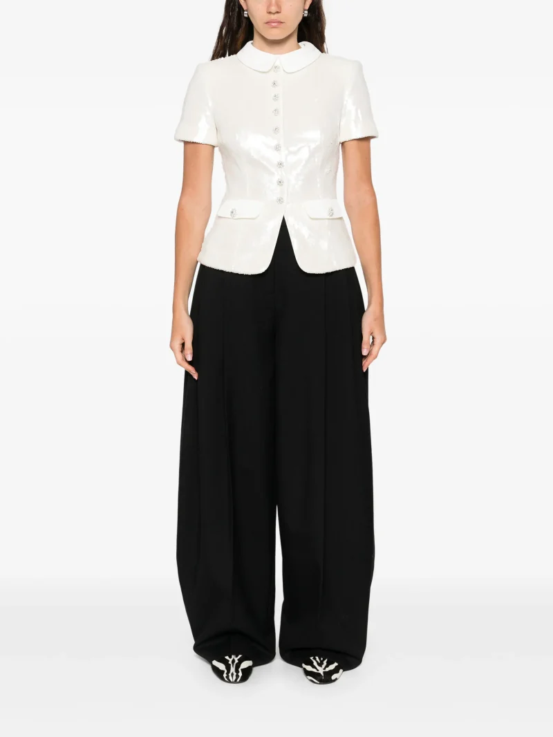 Alternative view of Top Self-Portrait sequin-embellished alb