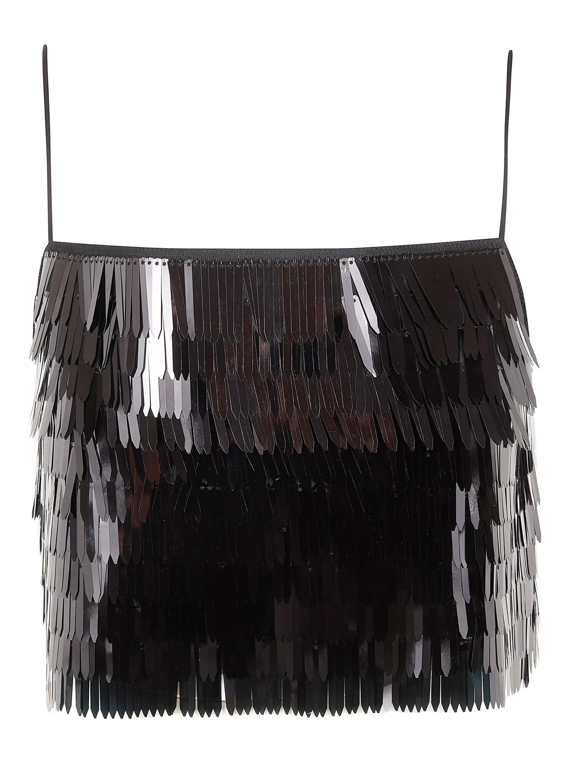 Top Self-Portrait sequin-embellished negru