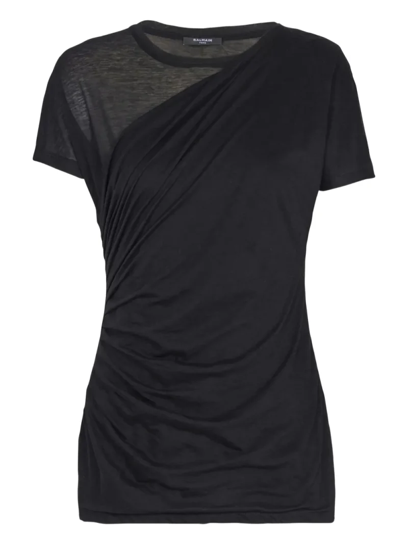 Tricou Balmain crew-neck negru
