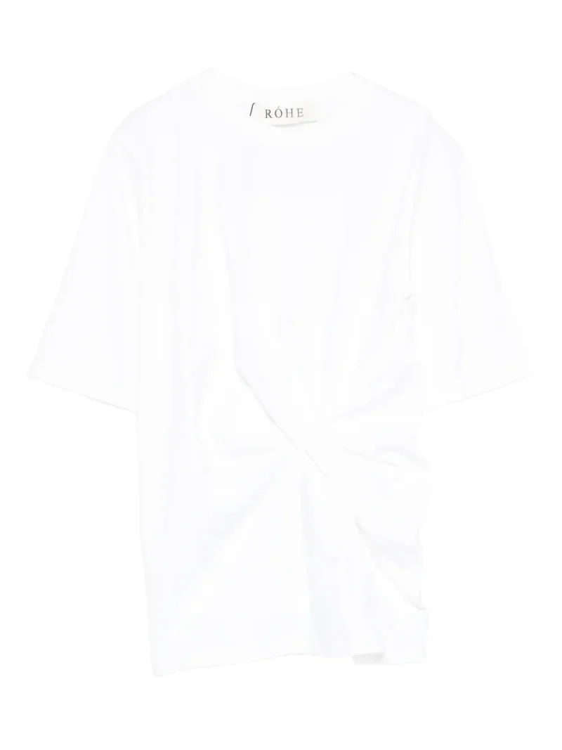 Tricou Rohe Crew-Neck alb