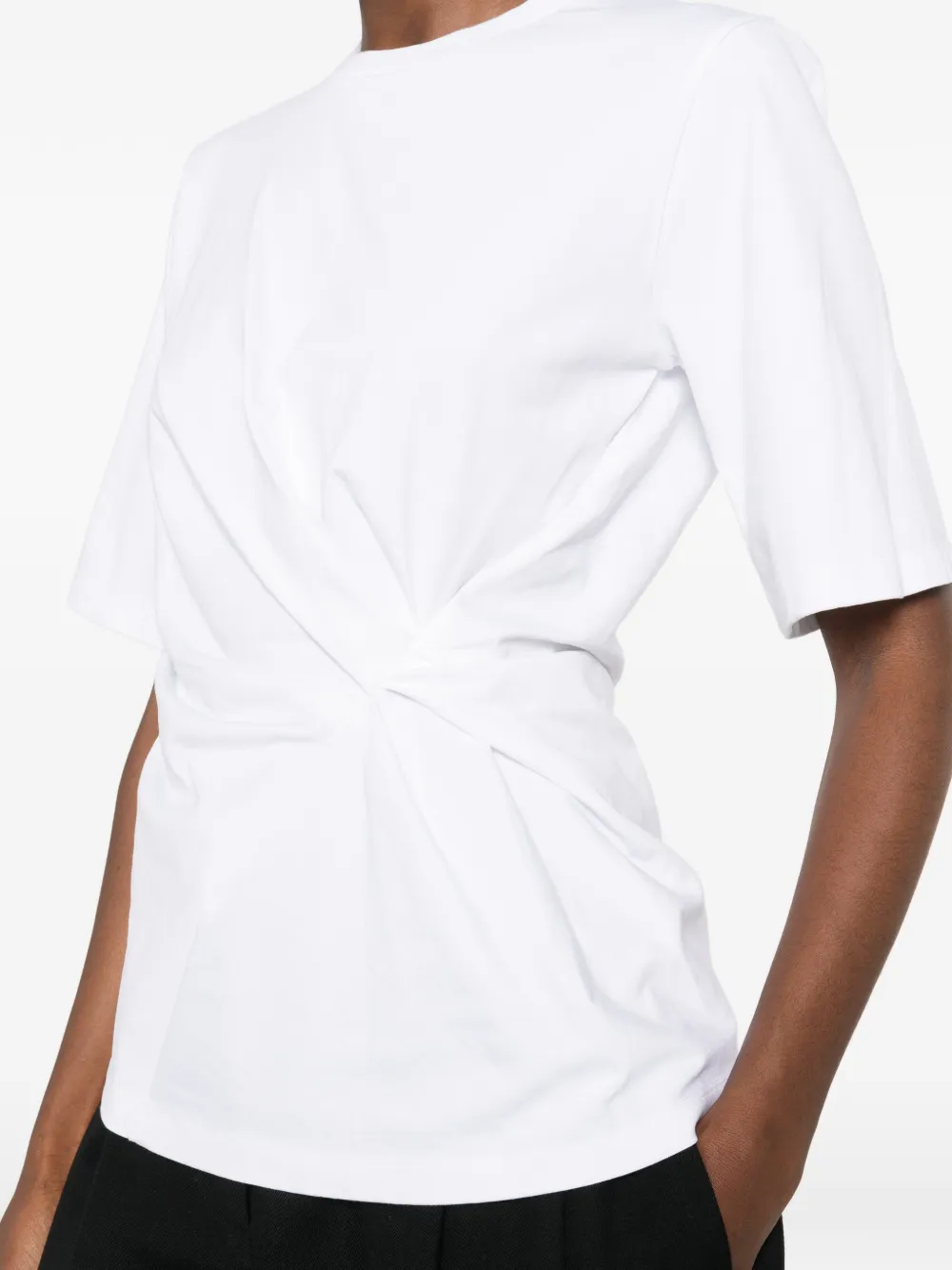 Tricou Rohe Crew-Neck alb - imagine 4