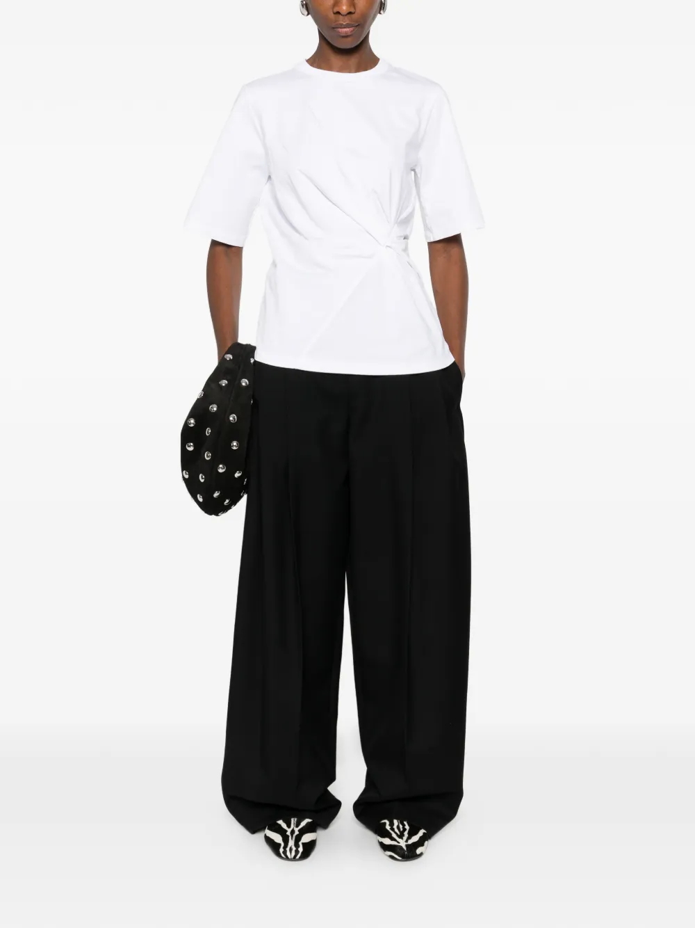 Tricou Rohe Crew-Neck alb - imagine 5