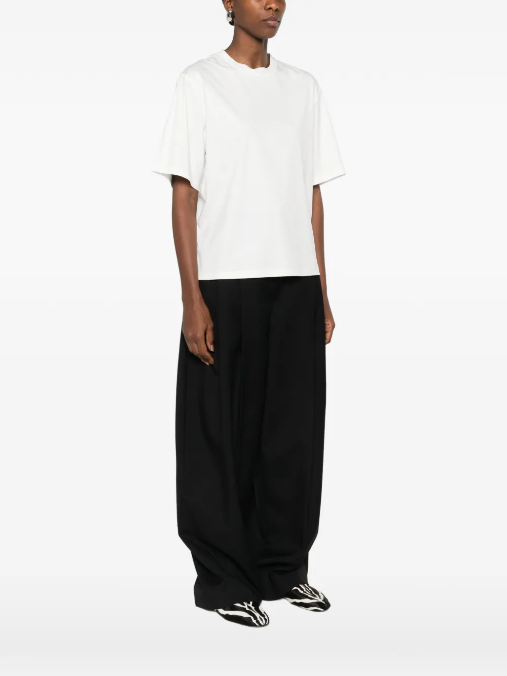 Tricou Rohe Crew-Neck ecru - imagine 3