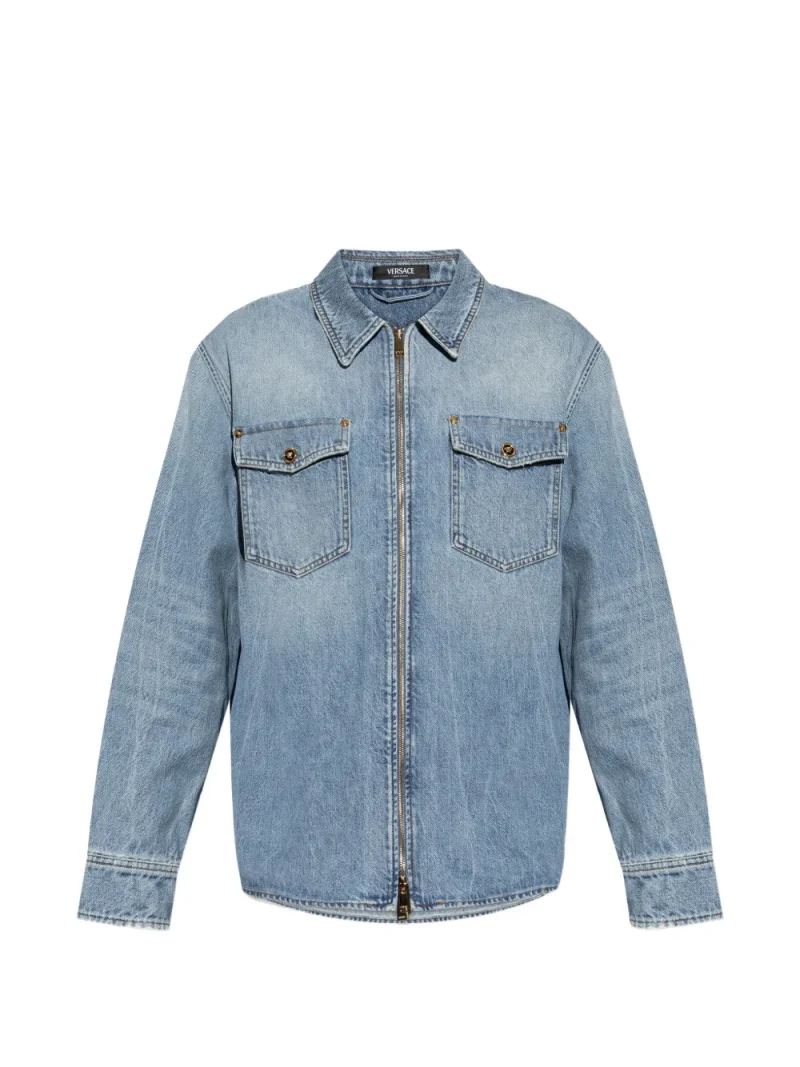 Camasa Versace Denim Zip albastru
