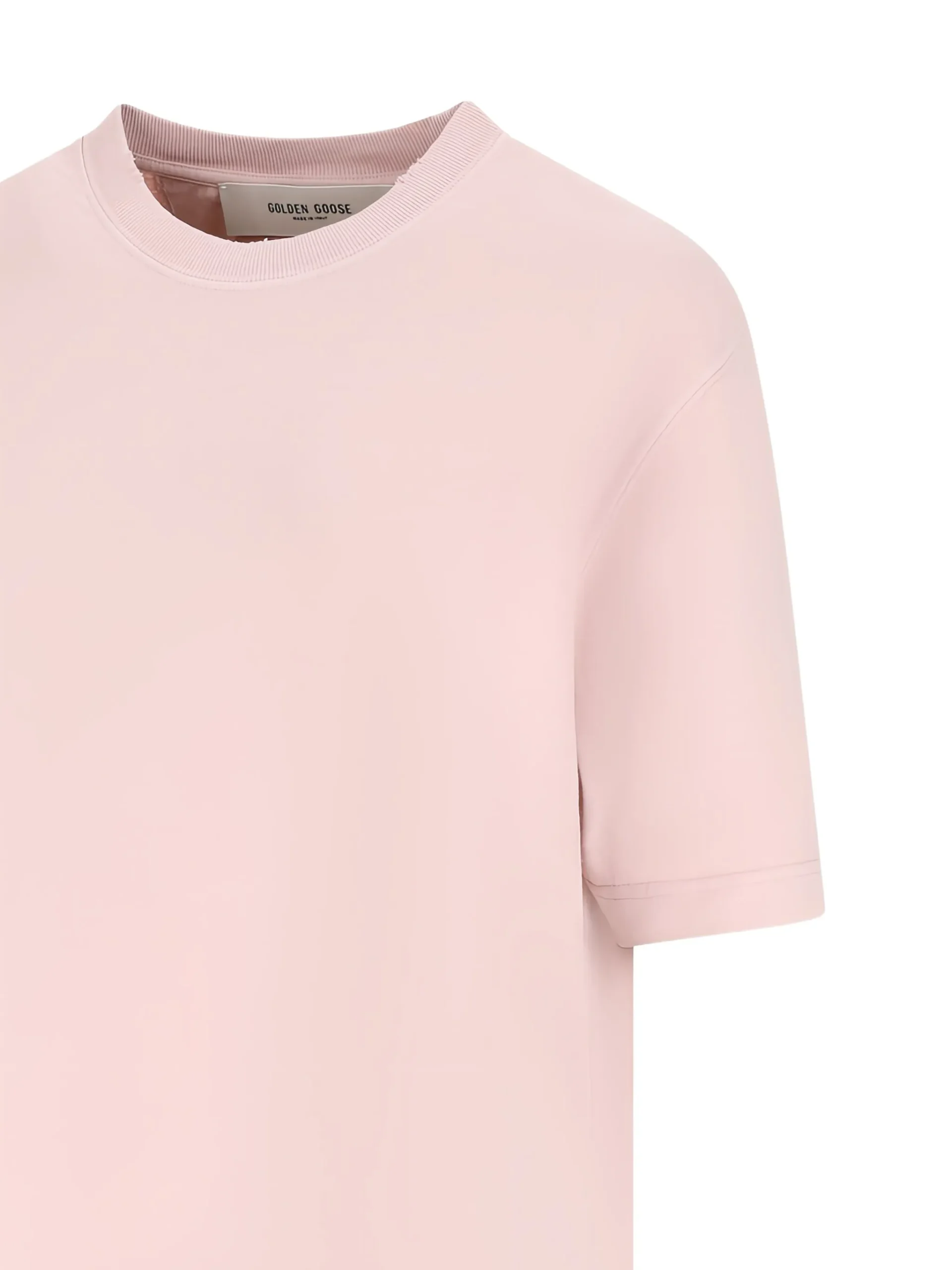 Tricou Golden Goose Logo Cotton roz - imagine 3