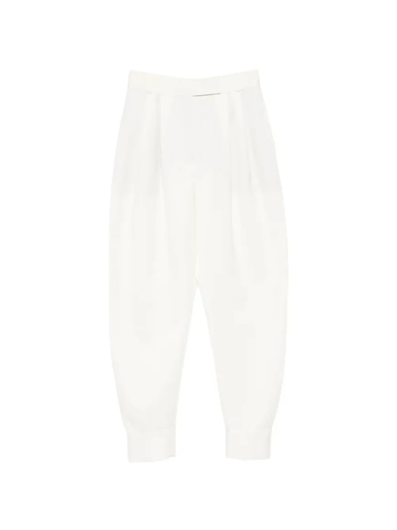 Pantaloni ROHE Pleated alb