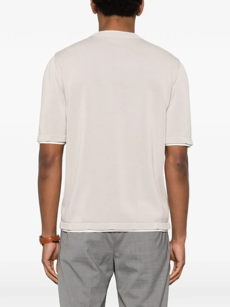 Alternative view of Tricou Eleventy Round Neck Trim bej