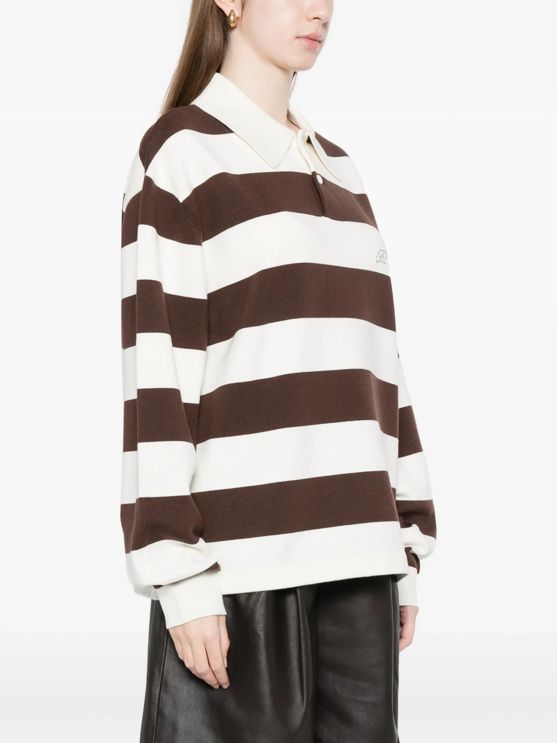 Pulover polo Axel Arigato embroidered alb/maro - imagine 5