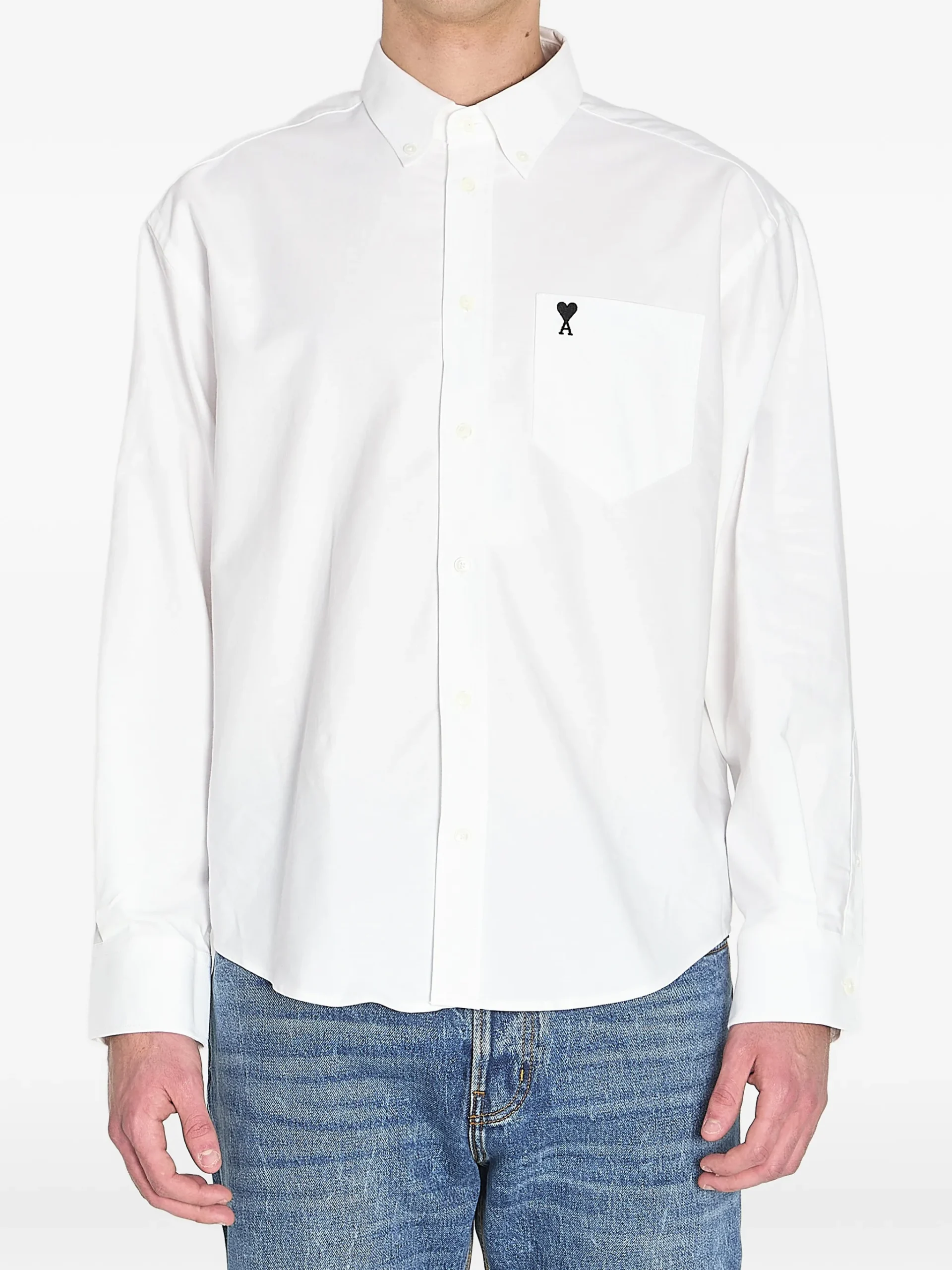 Camasa AMI Paris button-down pocket alb