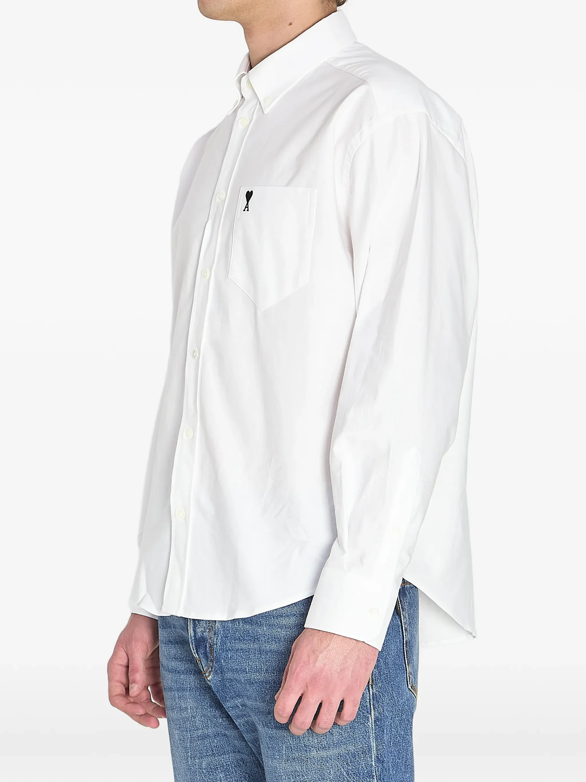 Camasa AMI Paris button-down pocket alb - imagine 2