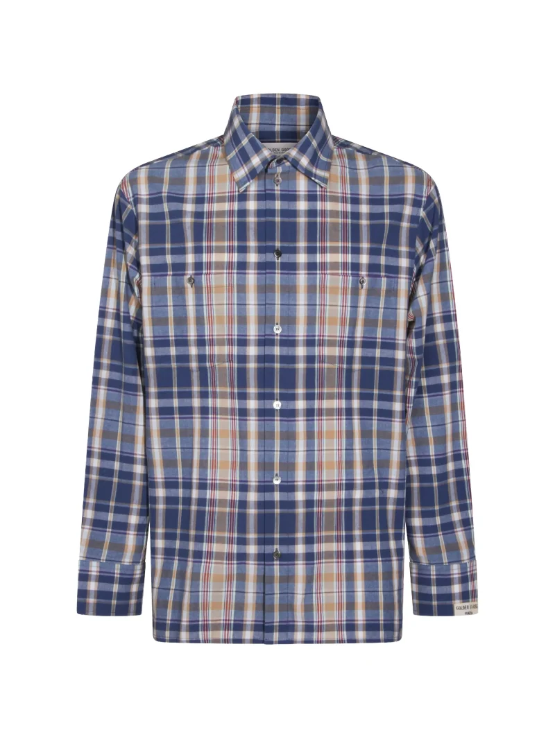 Camasa Golden Goose check-pattern albastru