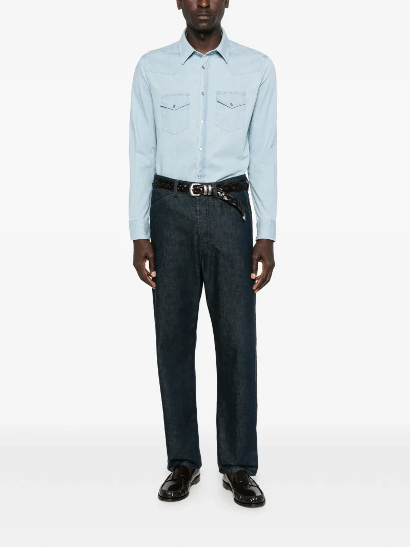 Alternative view of Camasa TOM FORD chest-pocket albastru