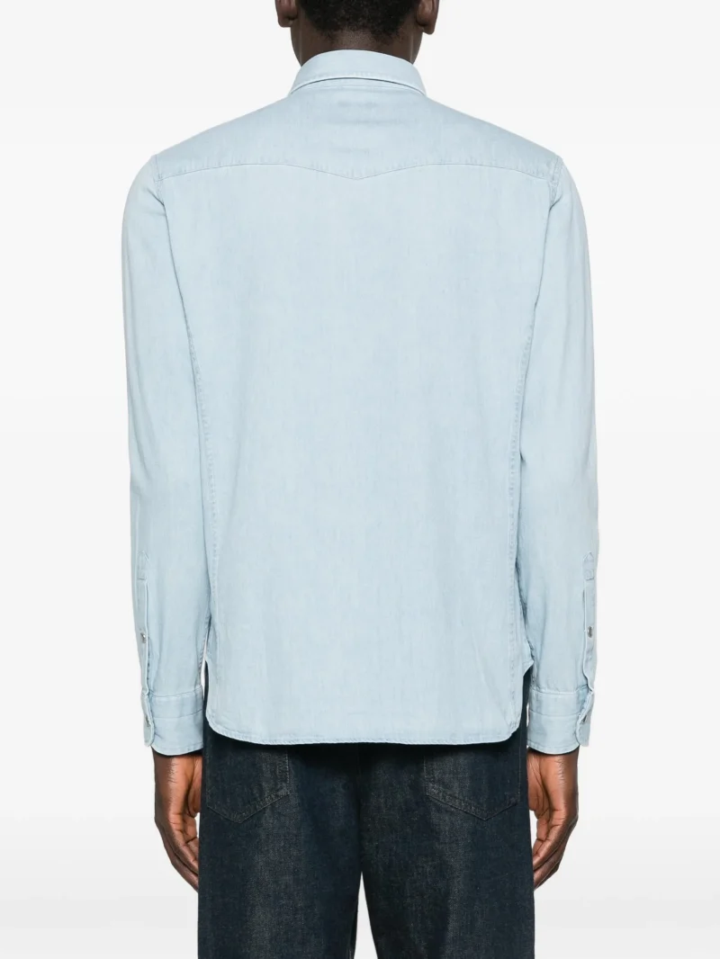 Camasa TOM FORD chest-pocket albastru - imagine 4