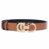 Curea Ferragamo Gancini-buckle reversible maro/negru