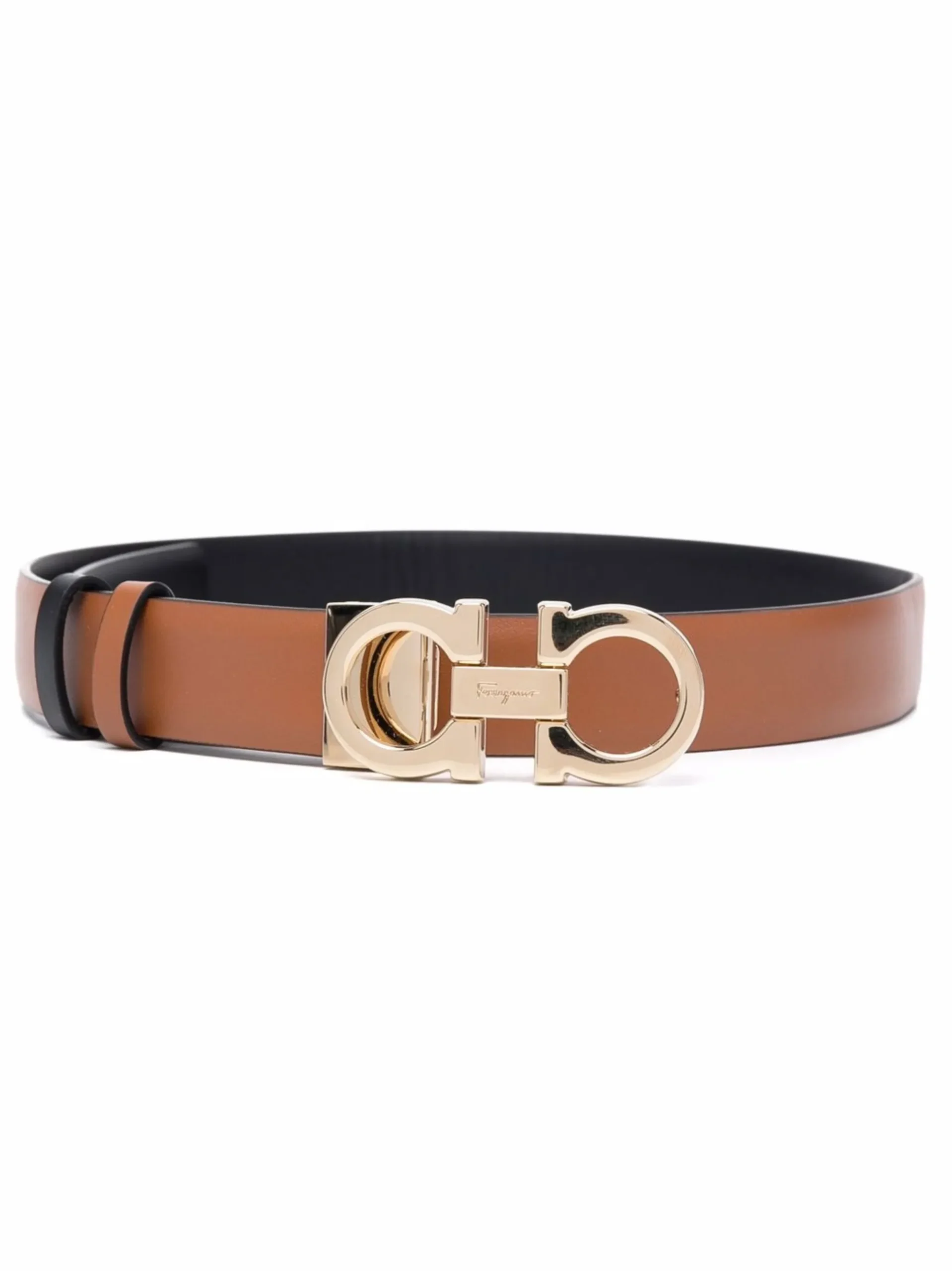 Curea Ferragamo Gancini-buckle reversible maro/negru