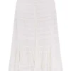 Fusta Marant Etoile paoline embroidered alb