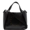Geanta Stella McCartney logo faux-leather tote negru