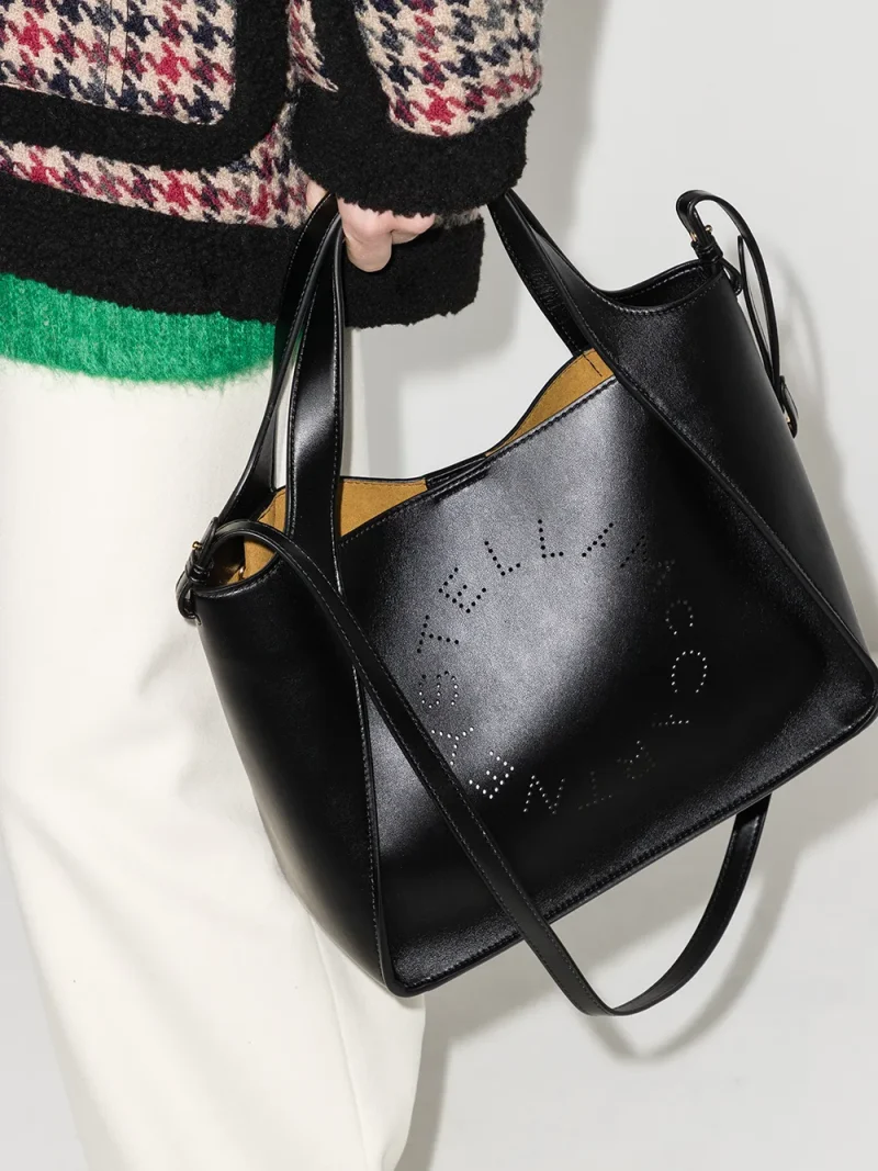 Alternative view of Geanta Stella McCartney logo faux-leather tote negru