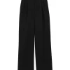 Pantaloni AMI Paris high-waist pleated negru