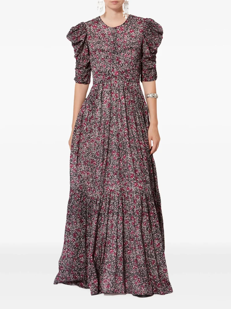 Alternative view of Rochie maxi Marant Etoile Sichellia puff-sleeve multicolor