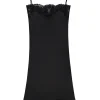 Rochie midi Stella McCartney guipere lace-trim negru