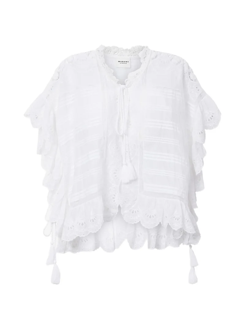 Top Marant Etoile ruffled alb