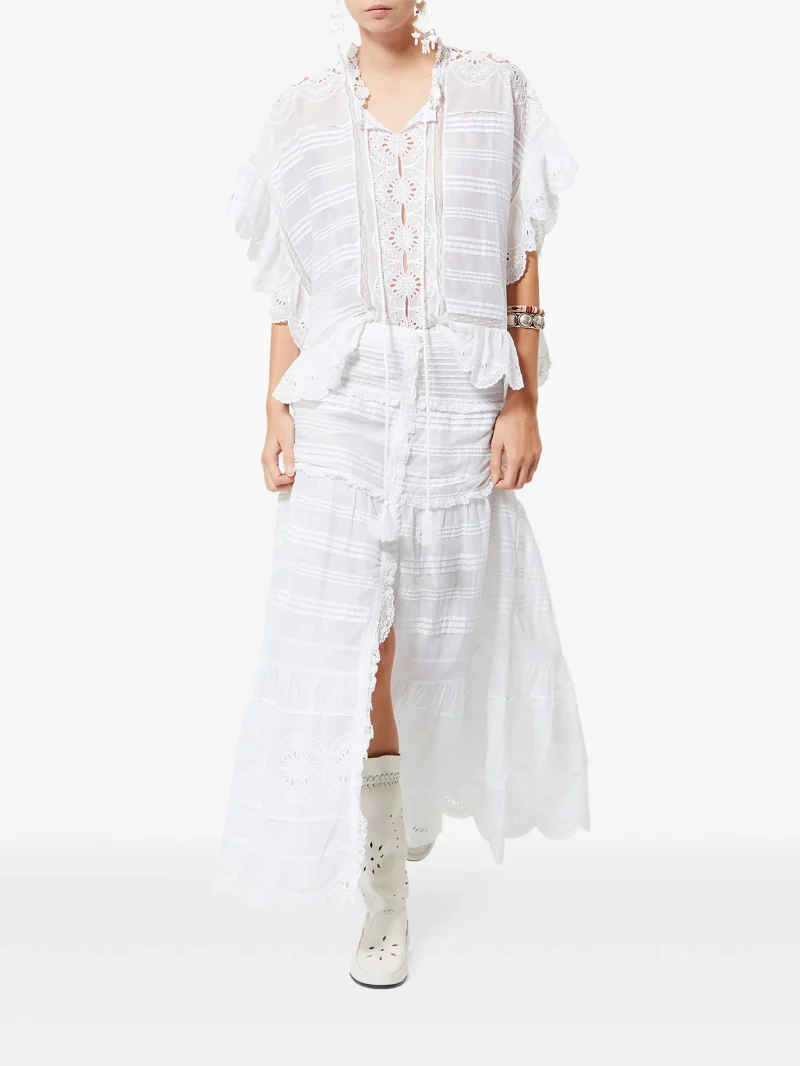 Alternative view of Top Marant Etoile ruffled alb