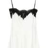 Top Stella McCartney sleeveless lace satin alb