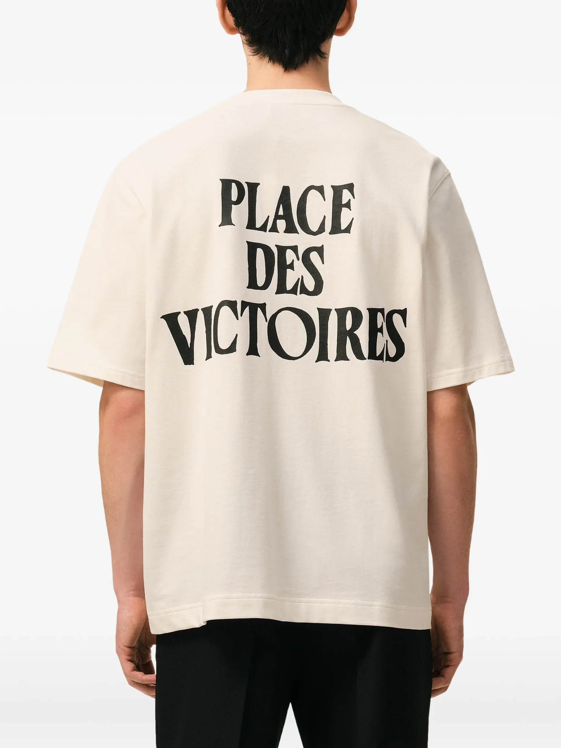 Tricou AMI Paris logo-detail crem - imagine 4