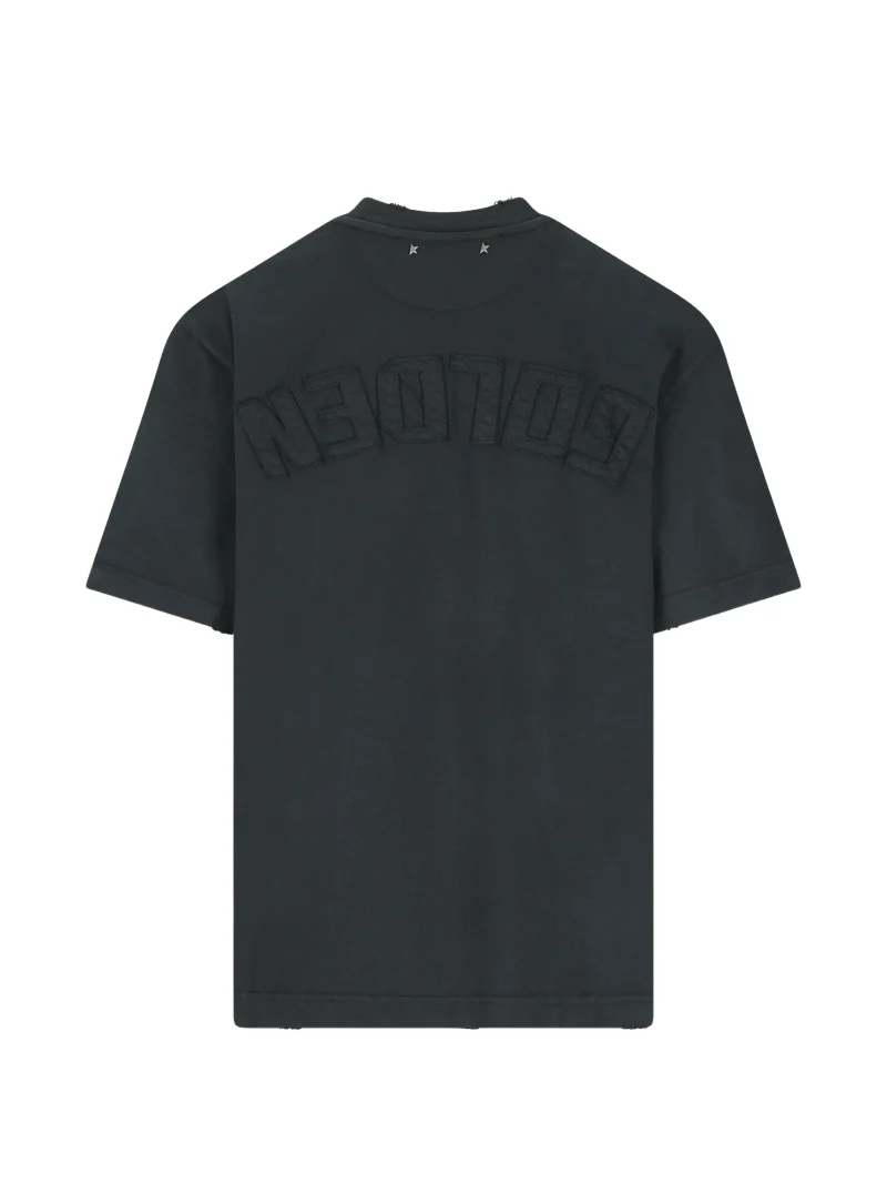 Alternative view of Tricou Golden Goose embroidered cotton negru