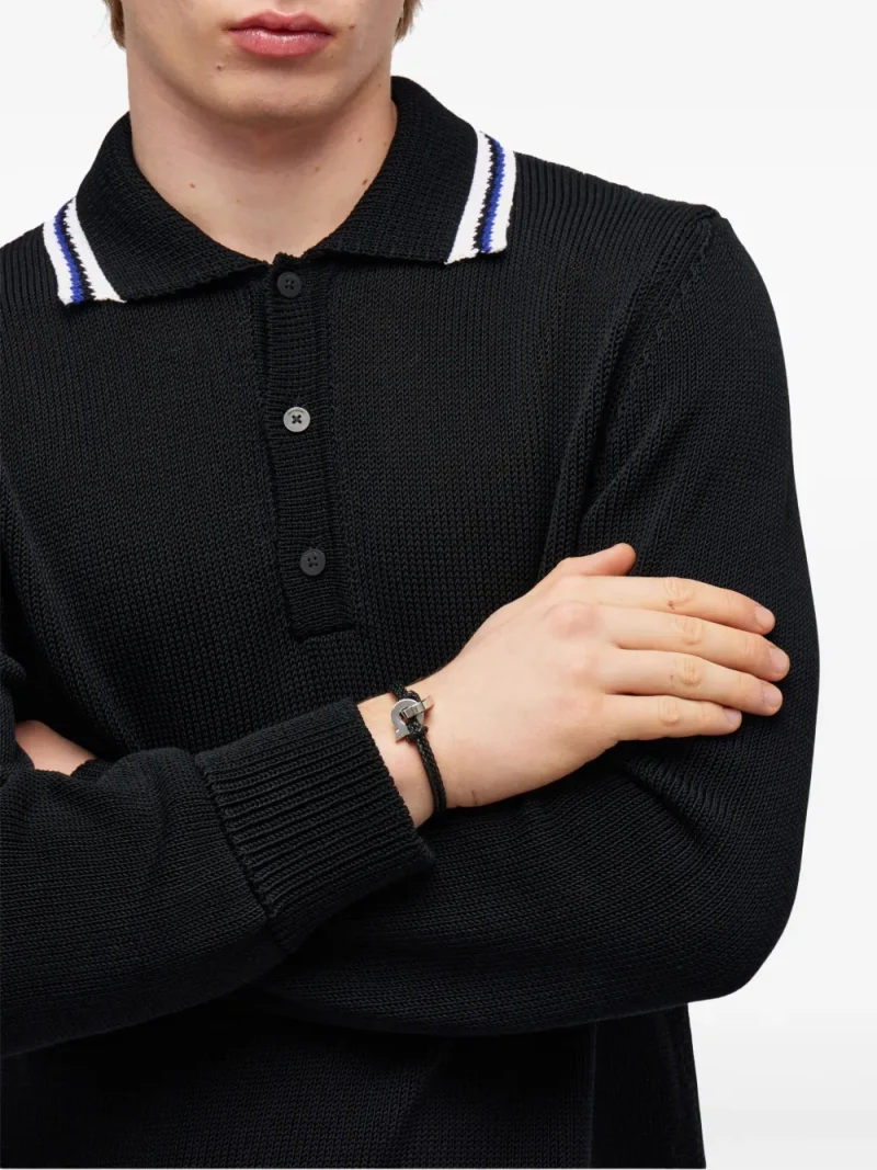 Alternative view of Bratara Ferragamo Gancini Braided Leather negru